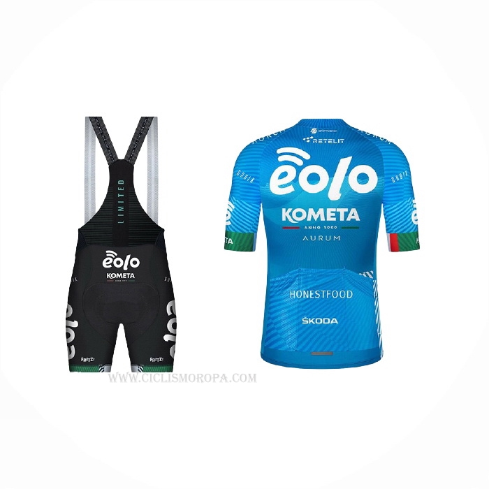 2021 Ropa Ciclismo Eolo Kometa Azul Mangas Corta y Culotte Corto